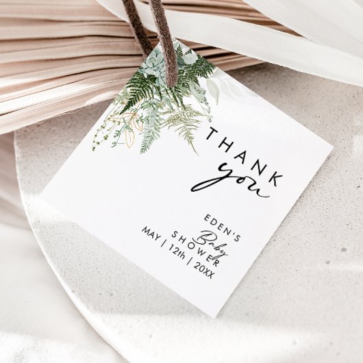 緑モダンの赤ちゃんシャワー広場 フェイバータグ