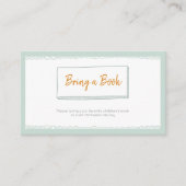 緑モダンの赤ん坊のシャワーが本を持ってくる エンクロージャーカード (正面)