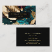 緑モダンの金ゴールドリーフ抽象芸術 名刺 (正面/裏面)