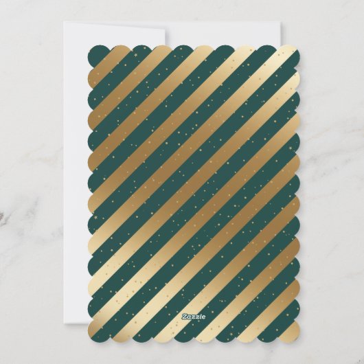 緑モダンの金ゴールド写真メリーエレガントクリスマス シーズンカード (裏面)