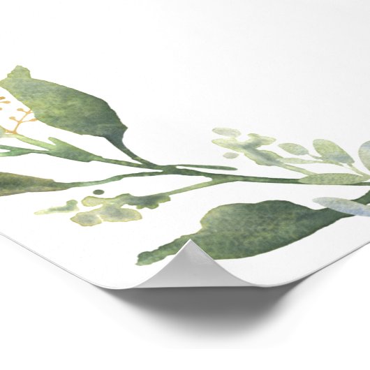 緑モダンの金ゴールド象の赤ちゃんシャワーへようこそ ポスター (角)