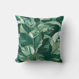 緑モダンの離れ模様 クッション