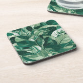 緑モダンの離れ模様 コースター (左側)