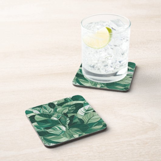 緑モダンの離れ模様 コースター (右側)