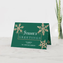 緑モダンの雪片ヴィンテージ企業の材 シーズンカード