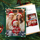 緑モダンの5写真コラージュMerry Christmas シーズンカード