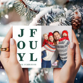 緑モダンのJoyful One Photo Christmas シーズンカード