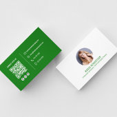 緑モダンのQRコードソーシャルメディア写真 名刺