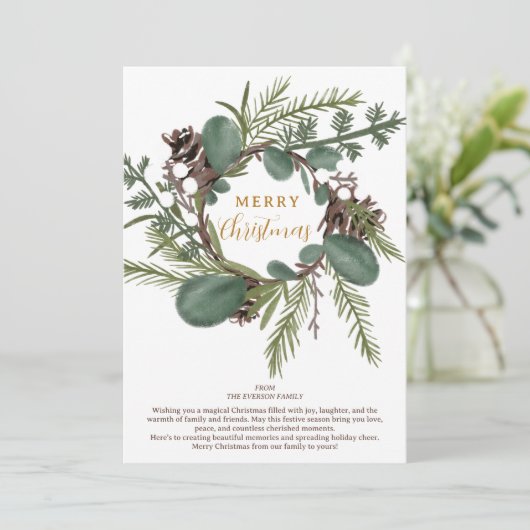 緑モダンはっきりしたリース3枚の写真 シーズンカード (スタンド正面)