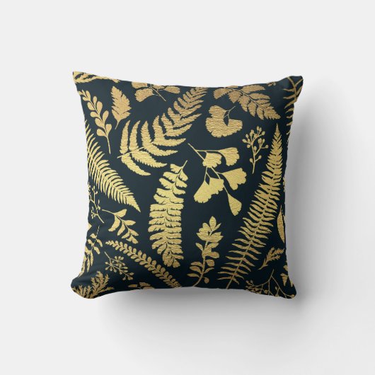 緑モダンエレガントと金ゴールド クッション (正面)
