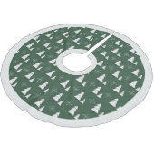 緑モダンエレガントのクリスマスの木と雪の結晶 ブラッシュドポリエステルツリースカート (アングル)