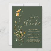 緑モダンエレガント感謝祭ディナー 招待状 (正面)