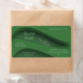 緑モダンエレガント植物化粧品ラベル ラベル (インサイチュ)