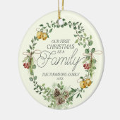 緑モダンエレガント植物性フローラクリスマス セラミックオーナメント (左)