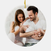 緑モダンエレガント植物性フローラクリスマス セラミックオーナメント (裏面)