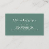 緑モダンエレガント植物性フローラグリーン 名刺 (裏面)