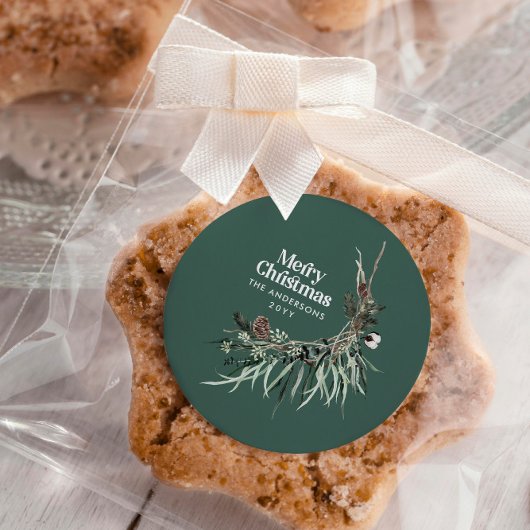 緑モダンエレガント色植物学 ラウンドシール