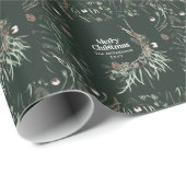 緑モダンエレガント色植物学 ラッピングペーパー (ロールコーナー)