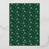 緑モダンエレガント金ゴールドスノーフレーククリスマスカード 箔シーズンカード (裏面)