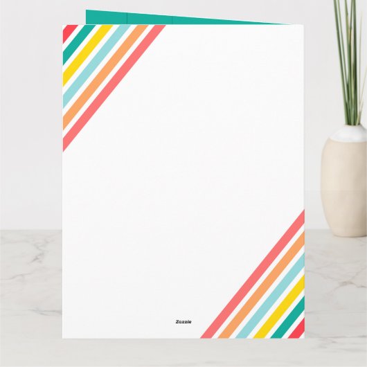 緑モダンカラフルのメリークリスマスワン写真 カード (裏面)