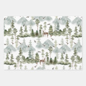 緑モダンクリスマスパターン包装紙シート ラッピングペーパーシート (正面)
