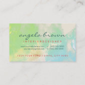 緑モダングラデーション曇り水彩植物学 名刺 (裏面)
