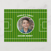 緑モダンサッカー場のカスタム写真 ポストカード (裏面)