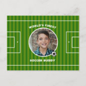 緑モダンサッカー場のカスタム写真 ポストカード (正面)