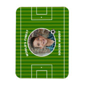 緑モダンサッカー場のカスタム写真 マグネット (縦)