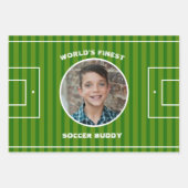 緑モダンサッカー場のカスタム写真 ラッピングペーパーシート (正面3)