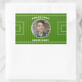 緑モダンサッカー場のカスタム写真 長方形シール (バッグ)