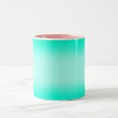緑モダンシンプルターコイズグラデーション色 ツートーンマグカップ (中央)