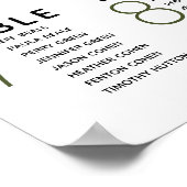 緑モダンストライプの座席結婚表のポスター ポスター (角)