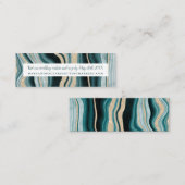 緑モダンターコイズアゲイト大理石結婚詳細 スキニー名刺 (正面/裏面)