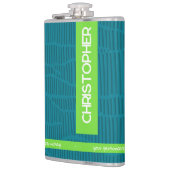 緑モダンパーソナライズされた名 フラスク (左)