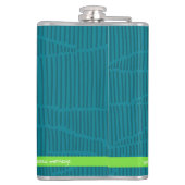 緑モダンパーソナライズされた名 フラスク (裏面)