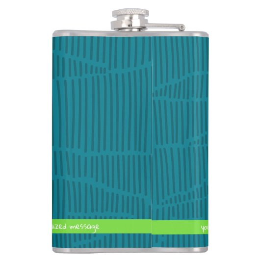緑モダンパーソナライズされた名 フラスク (裏面)