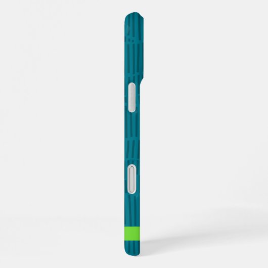 緑モダンパーソナライズされた名 iPhoneケース (右側面)