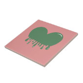 緑モダンピンク液体ドリップハートy2kシック タイル (側面)