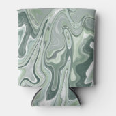 緑モダンファンキー大理石の旋回パターン 缶クーラー (正面)