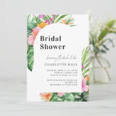 緑モダンフローラ熱帯ブライダルシャワー 招待状 (スタンド正面)