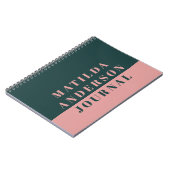 緑モダンミニマルとピンクのタイポグラフィ ノートブック (左側)