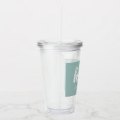 緑モダンミニマルと白こんにちは アクリルタンブラー (右)