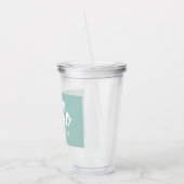 緑モダンミニマルと白こんにちは アクリルタンブラー (左)