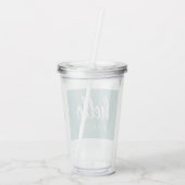 緑モダンミニマルと白こんにちは アクリルタンブラー (裏面)