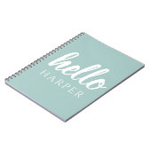 緑モダンミニマルと白こんにちは ノートブック (左側)