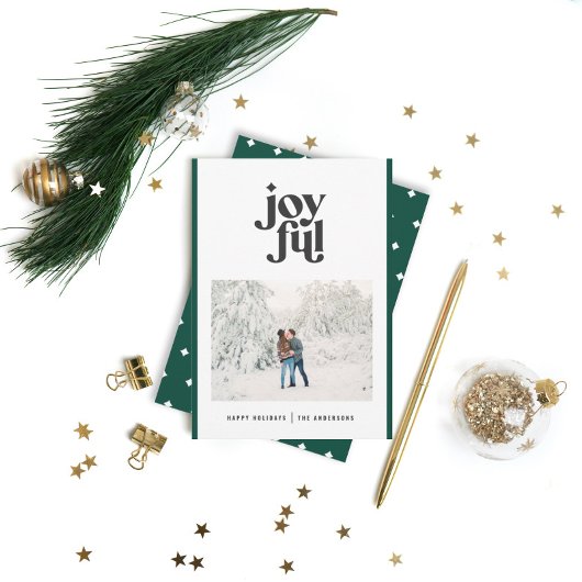 緑モダンミニマルのクリスマスタイポグラフィ1写真 シーズンカード