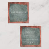 緑モダンミニマル銅ジュエリー設計者 スクエア名刺 (正面/裏面)