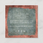 緑モダンミニマル銅ジュエリー設計者 スクエア名刺 (裏面)