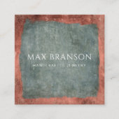 緑モダンミニマル銅ジュエリー設計者 スクエア名刺 (正面)